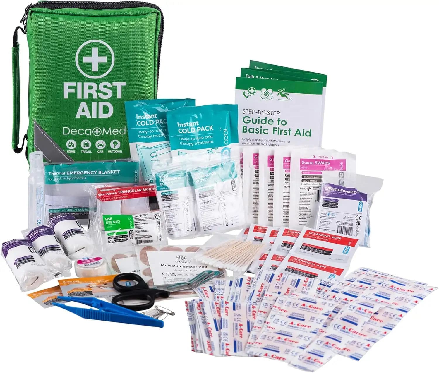 30+ Piece Waterproof First Aid Kit with Recyclable and Resealable Pouch | Safety Essentials for Outdoors, Camping, or When Travelling