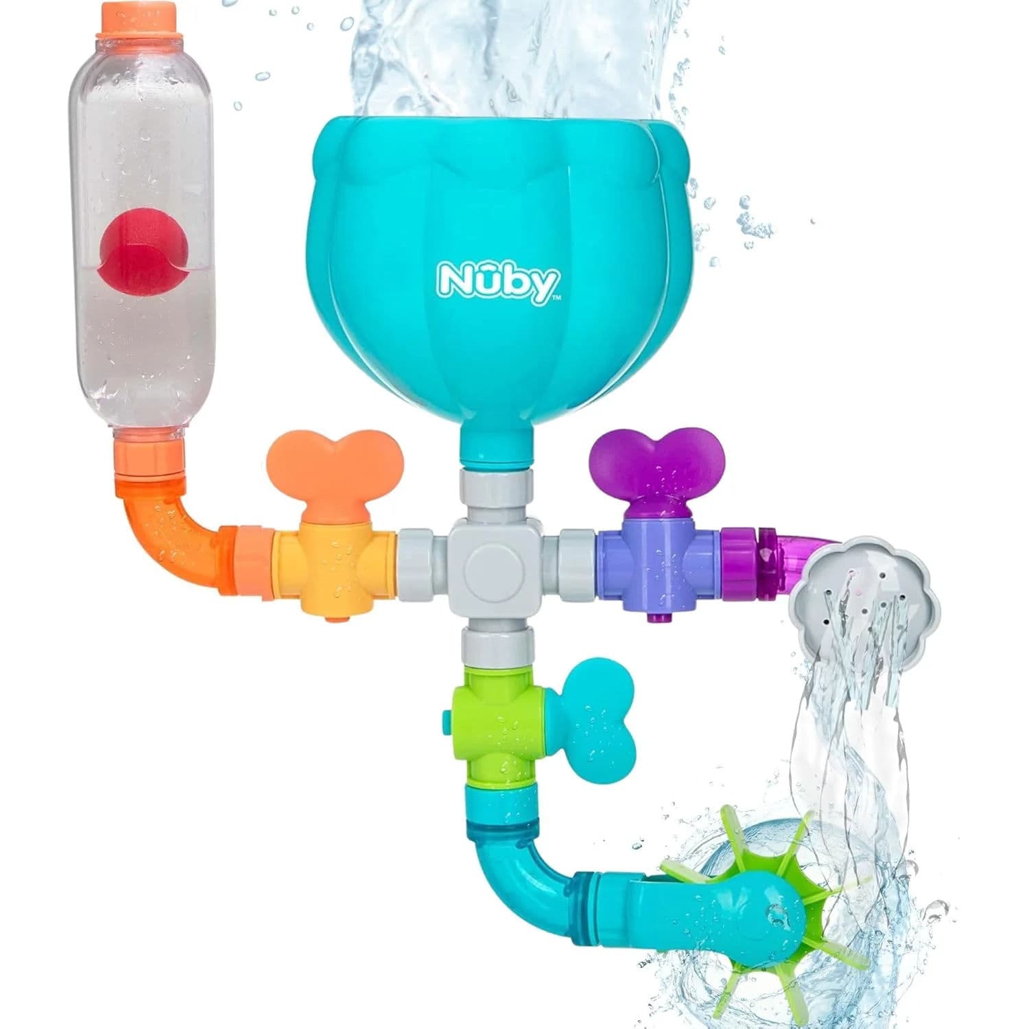 Nuby Wacky Water Works Pipes Bath Toy, Multicolor, 3 Years +
