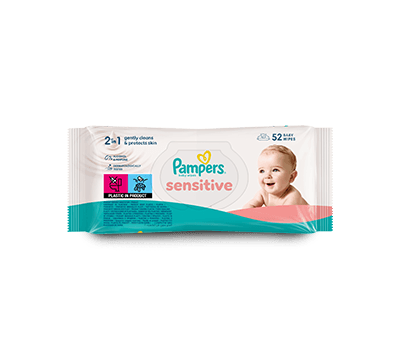 Pampers Sensitive Baby Wet Wipes 4 Packs 208 Wipes